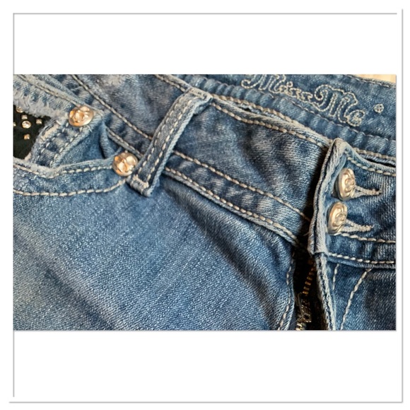 Miss Me Bootcut Bling Studd Jeans Blue Black Silver Style JP5002-29 Size 33 - Picture 5 of 14